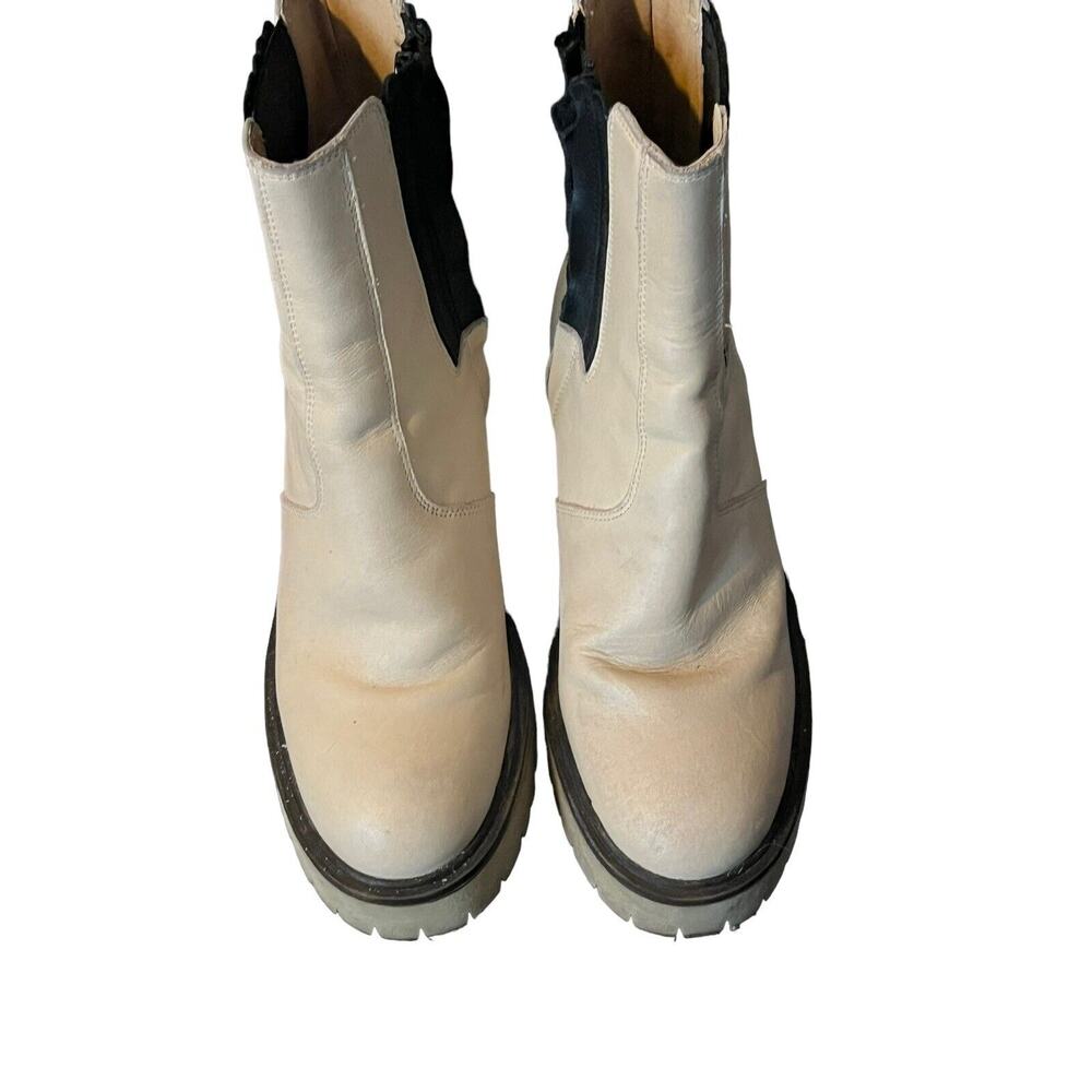 Free People James Chelsea Boot •EUR 38 US 8• Cream White Chunky Heel Leather - Picture 4 of 16